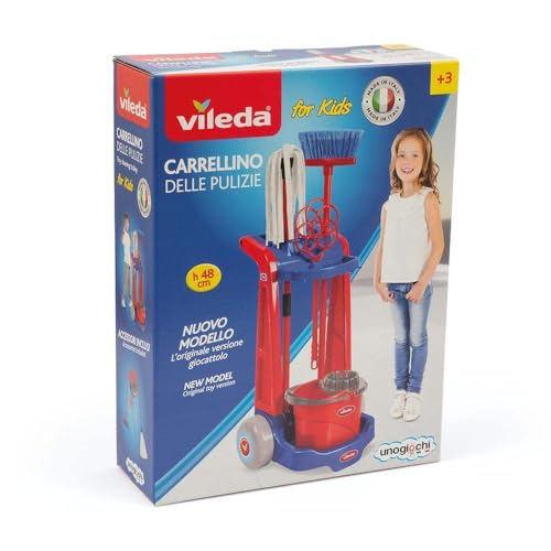 Vileda Kleiner Haushaltswagen für Kinder, Imitationsspielzeug für kleine Helfer, fördert kreatives Spiel, ikonische Nachbildung, mit originalem Zubehör, geeignet für Kinder ab 3 Jahren Vileda Kleiner Haushaltswagen für Kinder, Imitationsspielzeug für kleine Helfer, fördert kreatives Spiel, ikonische Nachbildung, mit originalem Zubehör, geeignet für Kinder ab 3 Jahren von Vileda