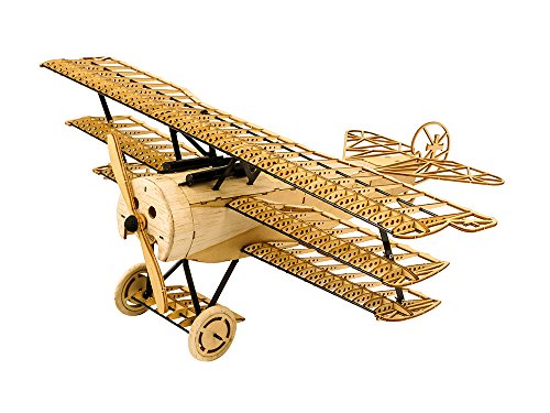Holzflugzeug Modellbausatz, 3D Montage Puzzle DIY Modell Holzflugzeuge Kits, Lasergeschnittenes Balsaholz Fokker DRI Flugzeug Modellbaukasten, Kreatives Konstruktionsspielzeug Modellflugzeug Set für von Viloyaga