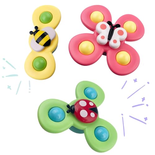3 Stück Saugnapf Spielzeug Baby Set, Fidget Spinner Baby Cartoon Design Bienen Schmetterlinge Ladybug, Unterhaltsames Wasserspielzeug, Saugnapf Spielzeug Kinder für Badezimmer Spaß 3 Stück Saugnapf Spielzeug Baby Set, Fidget Spinner Baby Cartoon Design Bienen Schmetterlinge Ladybug, Unterhaltsames Wasserspielzeug, Saugnapf Spielzeug Kinder für Badezimmer Spaß von Vimmvid