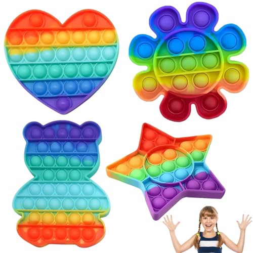 4 Stück Pop it Spielzeug Set, Popit Bubble Sensory Fidget Toy, Plopp Spielzeug Lindern Sie Angst Mit Fingerspielzeug, Anti Stress für Kinder (Farbe) 4 Stück Pop it Spielzeug Set, Popit Bubble Sensory Fidget Toy, Plopp Spielzeug Lindern Sie Angst Mit Fingerspielzeug, Anti Stress für Kinder (Farbe) von Vimmvid
