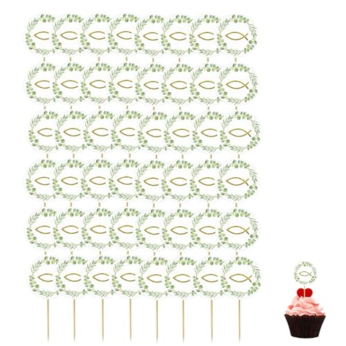 48 Stück Cake Topper Taufe, Tortendeko Taufe, Torten Deko, Cake Topper Geburtstag Taufdeko Mädchen Geeignet für den Geburtstag Oder Die Party Von Jungen und Mädchen von Vimmvid