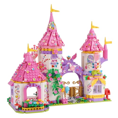 Vinbosion Bauklötze Set,Mädchen Prinzessin Schloss Bauspielzeug mit Kutsche,Geschenk für Weihnachten,Geburtstag,Neujahr(1460PCS) von Vinbosion