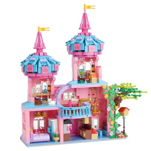 Vinbosion Bauklötze Set,Mädchen Prinzessin Schloss Bauspielzeug mit Springbrunnen,Geschenk für Weihnachten,Geburtstag,Neujahr(1546PCS) von Vinbosion