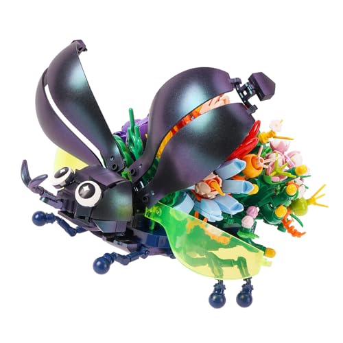 Vinbosion Bauklötze Set,Mini-Bauspielzeug,Insekten und Blumen Baukasten für Kinder und Erwachsene, Geschenk für Weihnachten,Geburtstag,Neujahr von Vinbosion