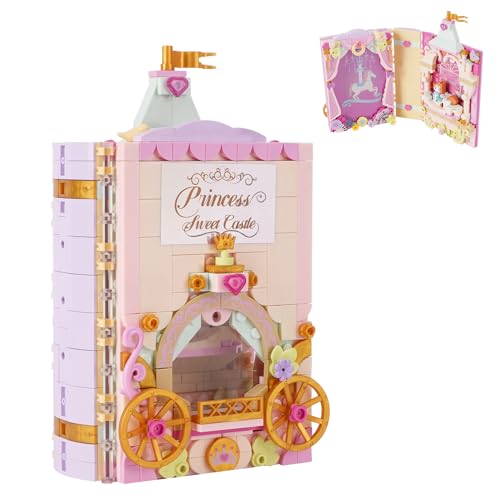Vinbosion Bauklötze Set,Prinzessin Schloss Album Bauklötze Spielzeug mit 5 Zoll Fotorahmen,Mädchen Geschenk für Geburtstag,Weihnachten,Neujahr von Vinbosion