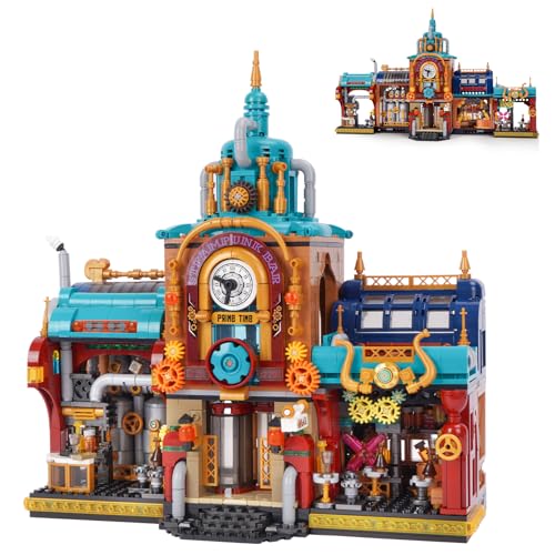 Vinbosion Bauklötze Set,Steampunk Bar Bauen Spielzeug,Retro und sammelbare Blöcke Modell Geschenk für Weihnachten,Geburtstag,Neujahr(1557PCS) von Vinbosion