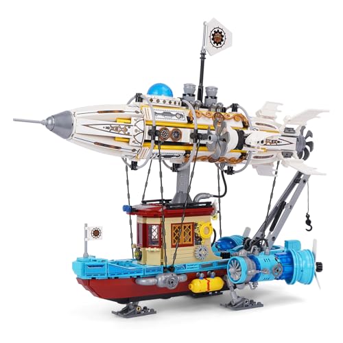 Vinbosion Bauklötze Set,Steampunk Luftschiff Gebäude Spielzeug,Kreative und sammelbare Blöcke Modell Geschenk für Weihnachten,Geburtstag,Neujahr(1256PCS) von Vinbosion