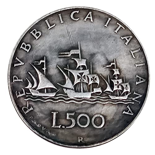 vinciann Münze Kopie Italien 500 Lire 1957 Caravelle Flaggen controvento 29.38mm 10g von Vinciann