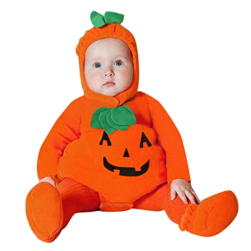 Vinesand Baby Kürbis Kostüm Baby Pumpkin Costume Cosplay Baby Kürbis Kostüm Mit Hüte Und Schuhe Halloween Kostüm Kinder Jungs von Vinesand