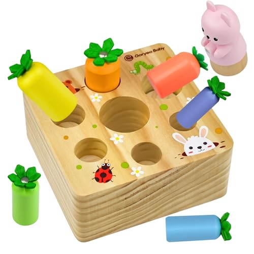 Holzspielzeug ab 1 Jahr, Montessori Spielzeug 2 3 Jahre, Sortierspiel Karottenernte mit Elastizität für 12 Monate, Motorikspielzeug Fördert Feinmotorik Baby ab 1, Lernspielzeug Geschenke für Kinder Holzspielzeug ab 1 Jahr, Montessori Spielzeug 2 3 Jahre, Sortierspiel Karottenernte mit Elastizität für 12 Monate, Motorikspielzeug Fördert Feinmotorik Baby ab 1, Lernspielzeug Geschenke für Kinder von VingaHouse