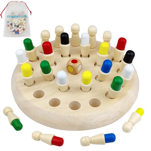 Memory Schach Holz, Montessori Spielzeug 4 5 6 Jahre Gedächtnis Schach Lernspielzeug Memory Spiel Gedächtnisspiele und Farbwahrnehmung Geburtstagsgeschen für Kinder ab 4 mit Aufbewahrungsbeutel Memory Schach Holz, Montessori Spielzeug 4 5 6 Jahre Gedächtnis Schach Lernspielzeug Memory Spiel Gedächtnisspiele und Farbwahrnehmung Geburtstagsgeschen für Kinder ab 4 mit Aufbewahrungsbeutel von VingaHouse