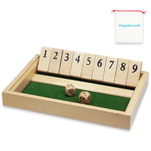 Shut The Box Spiel 2-Spieler, Holz Brettspiel Holz Mathematik Traditional Pub Board Würfelspiel Reisen Great Family Brettspiele Urlaub Unterhaltsames Mathespiele Spiel für Kinder und Erwachsene Shut The Box Spiel 2-Spieler, Holz Brettspiel Holz Mathematik Traditional Pub Board Würfelspiel Reisen Great Family Brettspiele Urlaub Unterhaltsames Mathespiele Spiel für Kinder und Erwachsene von VingaHouse