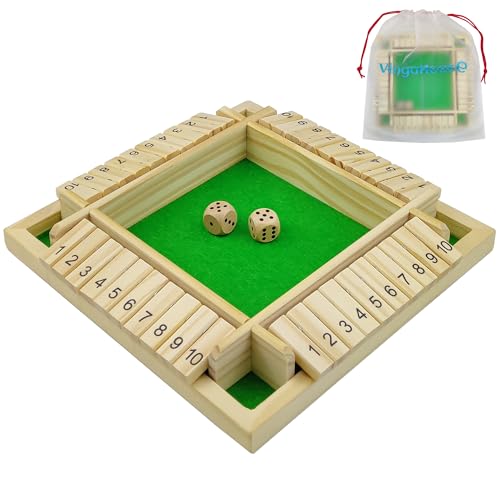 Shut The Box Spiel 4-Spieler, Holz Brettspiel Holz Mathematik Traditional Pub Board Würfelspiel Reisen Great Family Brettspiele Urlaub unterhaltsames Mathespiele Spiel für Kinder und Erwachsene Shut The Box Spiel 4-Spieler, Holz Brettspiel Holz Mathematik Traditional Pub Board Würfelspiel Reisen Great Family Brettspiele Urlaub unterhaltsames Mathespiele Spiel für Kinder und Erwachsene von VingaHouse