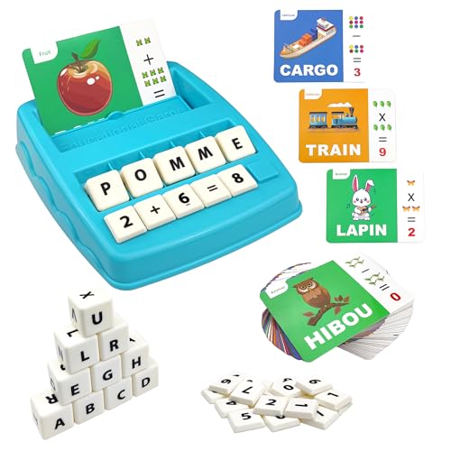 Französisches Rechtschreibspiel, Montessori Spielzeug ab 3 4 5 Jahre French Lernen Spiele Kinderspielzeug mit 64 Flash-Karten Lernspielzeug für das Sprachenlernen im Vorschulalter Geschenk Einschulung von VingaHouse