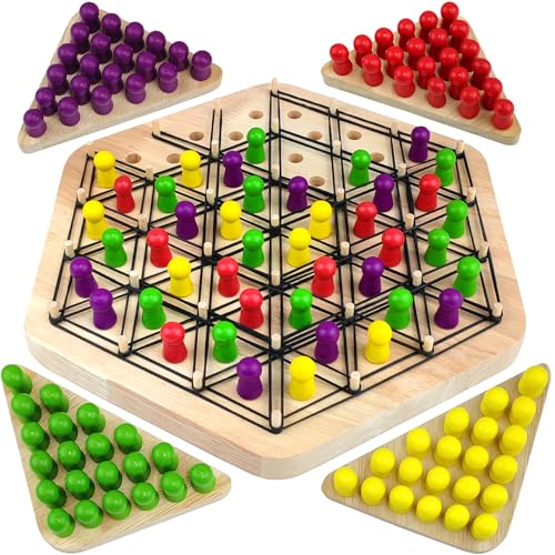 Triggle-Spiel, Dreiecksschachbrett-Strategie-Brettspiel, Lustiges Gummiband Spiel, Klassische Desktop-Brettspiele, Lernspielzeug Partyzubehör, Logik Spiele für 2-4, Geschenke für Jungen und Mädchen Triggle-Spiel, Dreiecksschachbrett-Strategie-Brettspiel, Lustiges Gummiband Spiel, Klassische Desktop-Brettspiele, Lernspielzeug Partyzubehör, Logik Spiele für 2-4, Geschenke für Jungen und Mädchen von VingaHouse