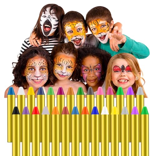 gesichtsfarben kinderschminken Kindergesichtsmalstifte 28 Buntstifte zum Ausmalen von Gesichtern und Bäuchen. Ideal zum Ausmalen von Make-up für Halloween oder Geburtstagsfeiern.28 Farben. von Vinmooog