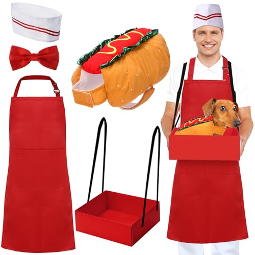 Vinsatin Karnevalskostüm für Erwachsene, Kellner mit Hund, Cosplay-Kostüm für Hot Dog, Popcorn, Zirkus, Party-Kostüm (Rot, Größe XL) von Vinsatin