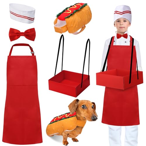 Vinsatin Karnevalskostüm für Kinder, Kellner mit Hund, Cosplay-Kostüm, Hot Dog, Popcorn, Zirkus, Party-Kostüm (mittelgroß, Rot Vinsatin Karnevalskostüm für Kinder, Kellner mit Hund, Cosplay-Kostüm, Hot Dog, Popcorn, Zirkus, Party-Kostüm (mittelgroß, Rot von Vinsatin