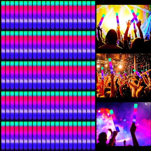 Vinsot 300 Stück leuchtende Schaumstoff-LED-Sticks mit 3 Modi, bunte blinkende LED-Stroboskop-Sticks, leuchten im Dunkeln, Partyzubehör für Geburtstagsparty, Konzert und Veranstaltung von Vinsot