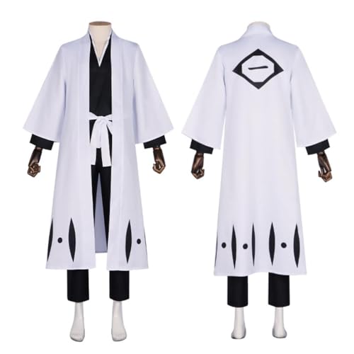 VintageCos Herren Bleach Cosplay Division Captain Kostüm Set Anime Kuchiki Byakuya Uniform Anzug (XXL) von VintageCos