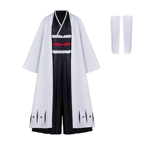 VintageCos Unohana Retsu Cosplay Kostüm Kimono Anzug 4th Division Captain Outfits für Halloween, Weiß, Schwarz, Small von VintageCos