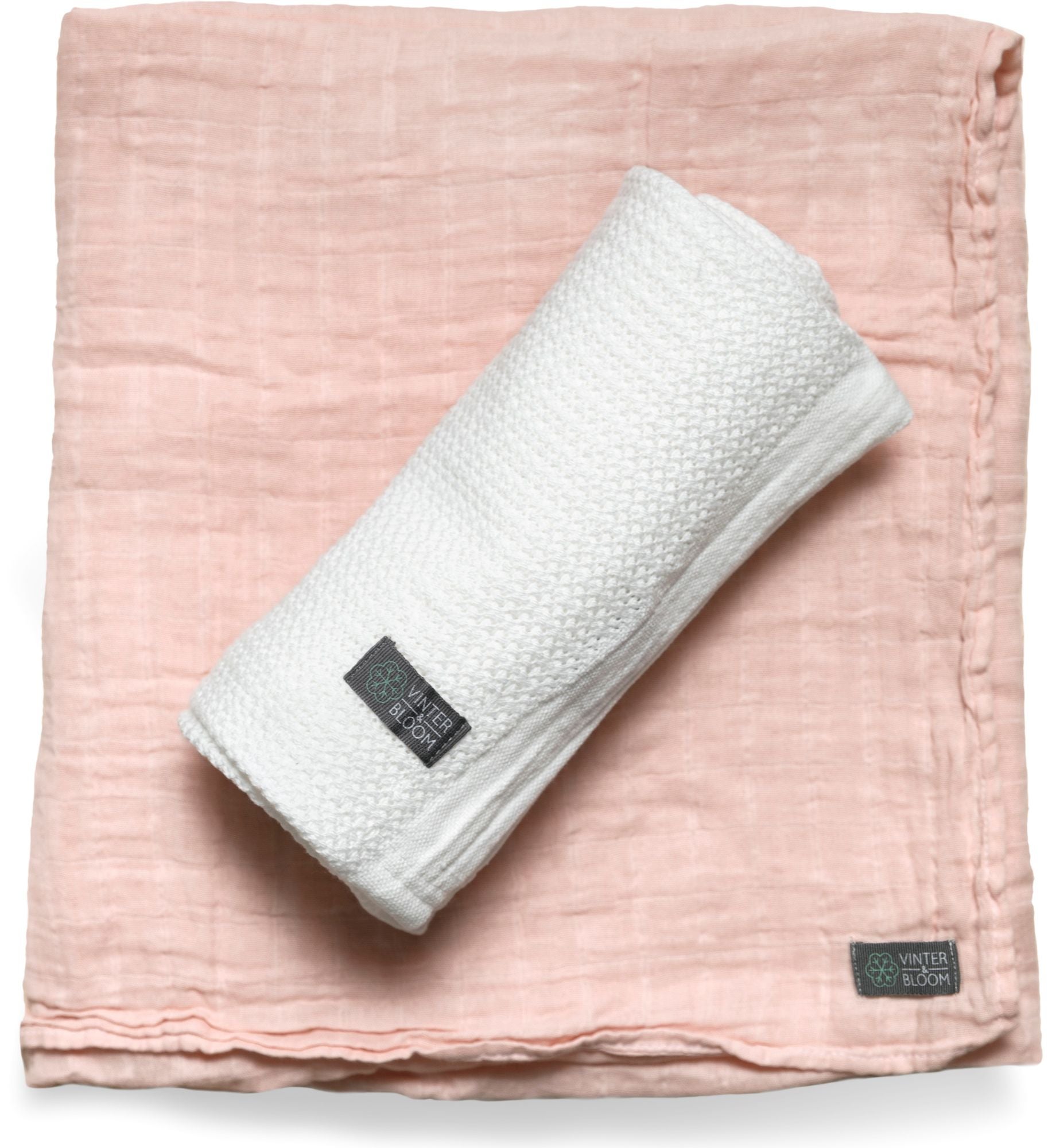 Vinter & Bloom BIO Netzdecke & Musselindecke 2er-Packung, Weiß/Rosa Vinter & Bloom BIO Netzdecke & Musselindecke 2er-Packung, Weiß/Rosa von Vinter & Bloom
