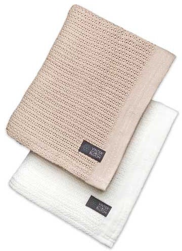 Vinter &  Bloom Soft Grid Lochmusterdecke 2er-Pack, Bright White/ Golden Sand von Vinter & Bloom