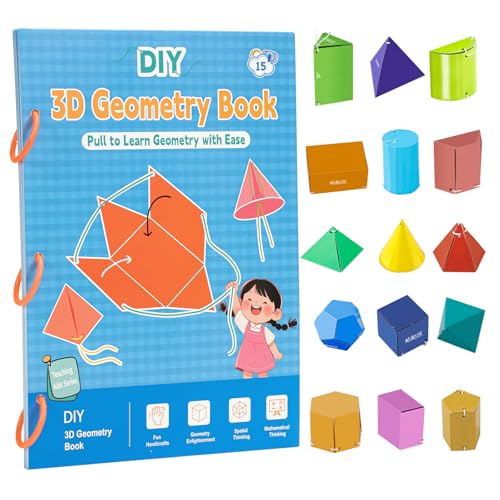 Pull String 3D Geometry Lernbuch für Kinder,Lernen Sie Geometrische Volumen und Flächenformeln (Blue) von Vinuwu
