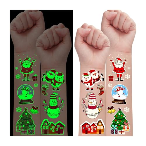 10 Weihnachts-Tattoos für Kinder, Glow Kids Tattoos Weihnachten temporäre Tattoo-Aufkleber, Weihnachtsschmuck für Kinder Weihnachtsgeschenke für Kinder Jungen Mädchen 10 Weihnachts-Tattoos für Kinder, Glow Kids Tattoos Weihnachten temporäre Tattoo-Aufkleber, Weihnachtsschmuck für Kinder Weihnachtsgeschenke für Kinder Jungen Mädchen von Viojrlly