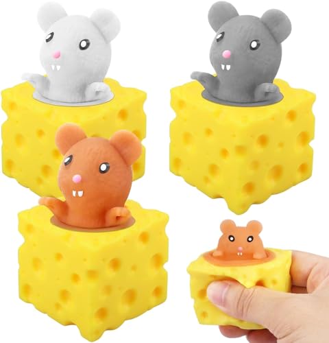3 Stück Käse Mäuse Stress Relief Spielzeug, Kinder Stress Relief Spielzeug, Käse Spielzeug, Simulation Mäuse Stress Relief Spielzeug, Soft Squeeze Spielzeug, Käse Mäuse Tassen 3 Stück Käse Mäuse Stress Relief Spielzeug, Kinder Stress Relief Spielzeug, Käse Spielzeug, Simulation Mäuse Stress Relief Spielzeug, Soft Squeeze Spielzeug, Käse Mäuse Tassen von Viojrlly