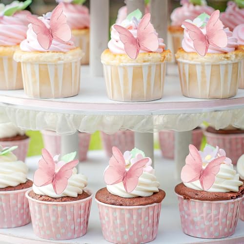 48 Stück essbare Schmetterling Kuchen Topper, rosa Schmetterling Geburtstag Kuchen Topper, Kuchen Topper essbare Schmetterling Topper, Hochzeitstorte Topper, Mädchen Kuchen Topper 48 Stück essbare Schmetterling Kuchen Topper, rosa Schmetterling Geburtstag Kuchen Topper, Kuchen Topper essbare Schmetterling Topper, Hochzeitstorte Topper, Mädchen Kuchen Topper von Viojrlly