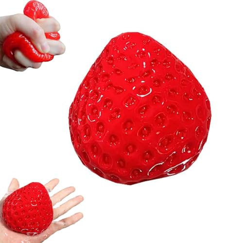Fufu Squishy, Fidget Toys Rote Erdbeer Stress Spielzeug, Taba Squishy Erdbeer Squeeze Spielzeug, Quetschspielzeug Antistressball Lustiges Schreibtischzubehör für Erwachsene und Kinder von Viojrlly