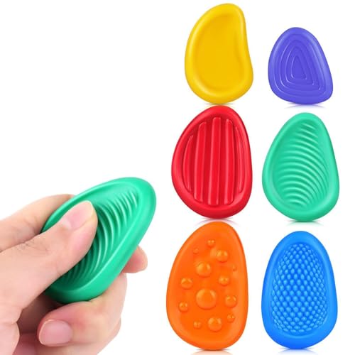 Viojrlly 6 Stück Strukturierter Weicher Silikon Sinnesstein, Fidget Toys Sensory Stones, Sensorik Spielzeug, Anti Stress Spielzeug, Squeeze Spielzeug, Stressabbau Spielzeug, für Kinder und Erwachsene Viojrlly 6 Stück Strukturierter Weicher Silikon Sinnesstein, Fidget Toys Sensory Stones, Sensorik Spielzeug, Anti Stress Spielzeug, Squeeze Spielzeug, Stressabbau Spielzeug, für Kinder und Erwachsene von Viojrlly