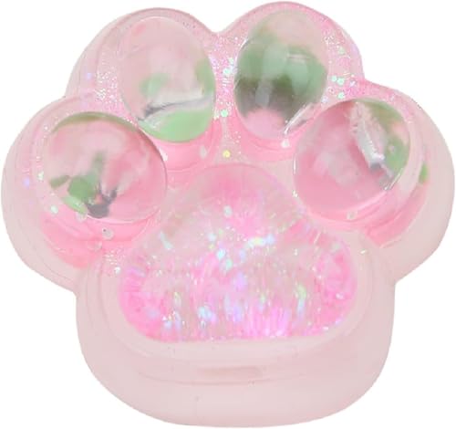 Handgemachte Silikon große Katze Pfote Squeeze Toy, transparente niedliche Katze Pfote Squeeze Ball, Stress Relieving Squeeze Toy (Clear) von Viojrlly