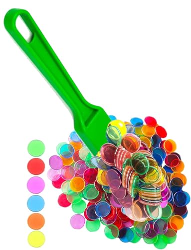 Viojrlly Magnetisches Bingo-Set 1 PCS Magnetstab & 6 Farben 100 PCS Transparente Metallring-Chips für Spielmarken mit einem Durchmesser von je 1,7 cm, Homeschool Supplies Math Counters (Grün) von Viojrlly