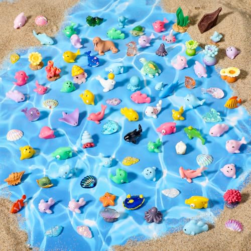 VioraWhite 240 Stück Mini Harz Ozean Tiere Kleine Meerestiere Figuren Miniatur Marine Kreaturen für DIY Fisch Tank Topf Mini Garten Aquarium Ornamente Zubehör von VioraWhite