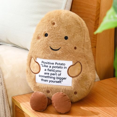 VioraWhite 25,4 cm große Plüschkartoffel, niedliche Kartoffel, gefüllt mit positiver Karte, großes emotionales Kissen, reduziert Druck, Stofftiere, inspirierende Geschenke für Therapie, Büro VioraWhite 25,4 cm große Plüschkartoffel, niedliche Kartoffel, gefüllt mit positiver Karte, großes emotionales Kissen, reduziert Druck, Stofftiere, inspirierende Geschenke für Therapie, Büro von VioraWhite