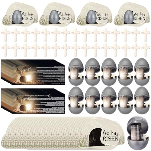 VioraWhite 50 Sets/200 Stück Has Risen Grabkarte Kunststoff Ostereier mit Kreuzperlen Gebetskarten Türkisperlen für Ostern Grußkarten Ostern Dekor Sonntag Schule Kirche Aktivitäten VioraWhite 50 Sets/200 Stück Has Risen Grabkarte Kunststoff Ostereier mit Kreuzperlen Gebetskarten Türkisperlen für Ostern Grußkarten Ostern Dekor Sonntag Schule Kirche Aktivitäten von VioraWhite