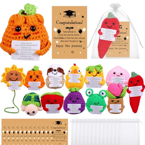 VioraWhite Emotionale Häkelpuppen, Großpackung 2025, Geschenk zum Schulabschluss, Mini-Emotionale positive Unterstützung, Häkelkartoffel-Puppen-Set mit Karte und Organza-Beutel für Abschlussfeier 2025 VioraWhite Emotionale Häkelpuppen, Großpackung 2025, Geschenk zum Schulabschluss, Mini-Emotionale positive Unterstützung, Häkelkartoffel-Puppen-Set mit Karte und Organza-Beutel für Abschlussfeier 2025 von VioraWhite