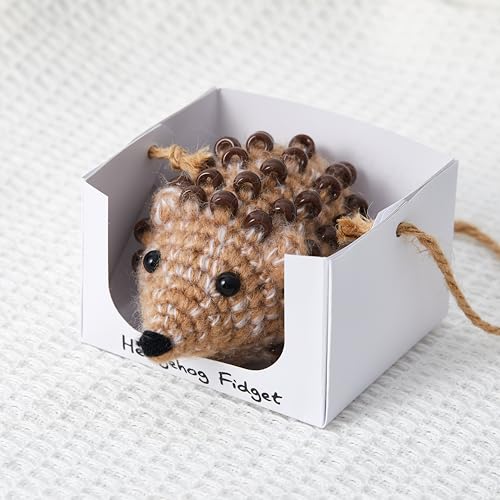 VioraWhite Fidget Toy Beaded Fidget Igel Crochet Toy Handmade Crochet Animals Adoption Pets with Adoption Certificate Sensory Toy for Autism von VioraWhite