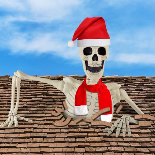VioraWhite Groundbreaker-Skelett-Kostüm-Zubehör, riesiges Skelett, Weihnachtsmannmütze und Weihnachtsmann-Schal, Kostüm für Grundbrecher, Weihnachten, Hausdekoration, Weihnachtsfeierzubehör, 2 Stück VioraWhite Groundbreaker-Skelett-Kostüm-Zubehör, riesiges Skelett, Weihnachtsmannmütze und Weihnachtsmann-Schal, Kostüm für Grundbrecher, Weihnachten, Hausdekoration, Weihnachtsfeierzubehör, 2 Stück von VioraWhite