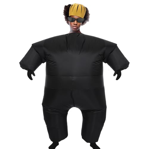 VioraWhite Miss Elliot Kostüm für Halloween, aufblasbares Rapper-Kostüm, inklusive Hut und Sonnenbrille, Ganzkörper-aufblasbarer Anzug, aufblasbarer Overall, 3-teilig von VioraWhite