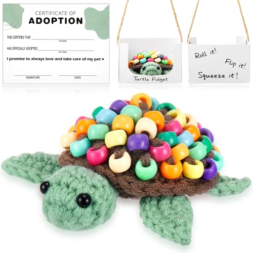 Viorawhite Fidget-Spielzeug, Perlenschildkröte, sensorisches Spielzeug, handgefertigt, Häkeltiere, mit Adoptions-Zertifikat, sensorisches Spielzeug, senden für Autismus, Freundin, Schwester, Kollegen Viorawhite Fidget-Spielzeug, Perlenschildkröte, sensorisches Spielzeug, handgefertigt, Häkeltiere, mit Adoptions-Zertifikat, sensorisches Spielzeug, senden für Autismus, Freundin, Schwester, Kollegen von VioraWhite