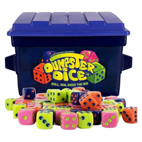 Dumpster Dice würfelspiel - Tactics and Calculation Game | Fun 4-Player Board and Dice Game with Dumpster, 80 Dice, and Graffiti Stickers | Board Game, Educational Toy, for Children and Adults von Vipomkowa