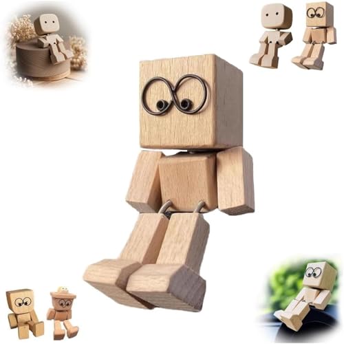 SchüTtelmann Aus Holz, Wackelfigur Auto, Charmante Kleine Holzfigur, Handgefertigte Actionfigur Als Auto-Ornament, Die Mit 12 Magnetischen AusdrüCke Schwankt SchüTtelmann Aus Holz, Wackelfigur Auto, Charmante Kleine Holzfigur, Handgefertigte Actionfigur Als Auto-Ornament, Die Mit 12 Magnetischen AusdrüCke Schwankt von Vipomkowa