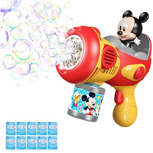 Seifenblasenmaschine für Kinder, Bunte Bubbles Seifenblasenmaschine, Bubble Machine Wasserpistole mit 100ML Seifenblasenlösung, Outdoor Spielzeug, Blasenmaschine für Geburtstag/Party von Vipomkowa