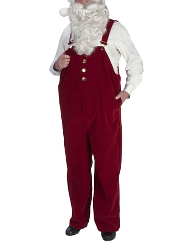 Viqwqii Weihnachtsmann-Kostüm für Erwachsene, mit Hosenträgern, Overall, Verkleidung (B-Dunkelrot, L) von Viqwqii