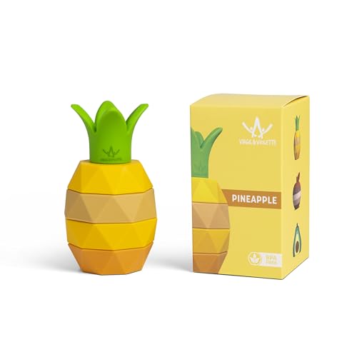 Virgil & Violette - Montessori Spielzeug ab 1 Jahr, BPA-freies Silikon Leichte Reinigung, Motorikspielzeug Pädagogisches, Stapelbarer Ananas mit 5 Teilen, Babygeschenk von Virgil & Violette