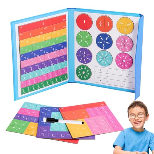 Rainbow Fractions Tiles With Magnetic Fraction Tiles Set | Rainbow Strips Fraction Magnets Manipulatives,Rainbow Tiles Fraction Strips, Magnetic Fractions Decimals,Learning Toy Games For Kids von Virtcooy