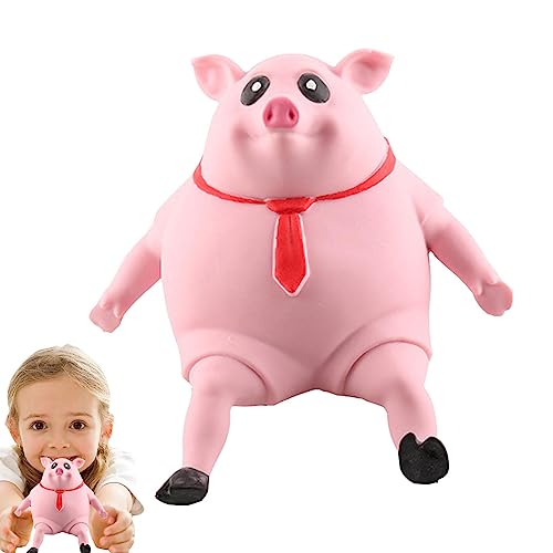 Schweine Quetschspielzeug Stressbälle, Rosa Schweine Figuren Stretch Spielzeug für Kinder und Erwachsene, Langsam Zurückprallende Schweinchenpuppe, Piggy Stressspielzeug für Kinder Erwachsene von Virtcooy